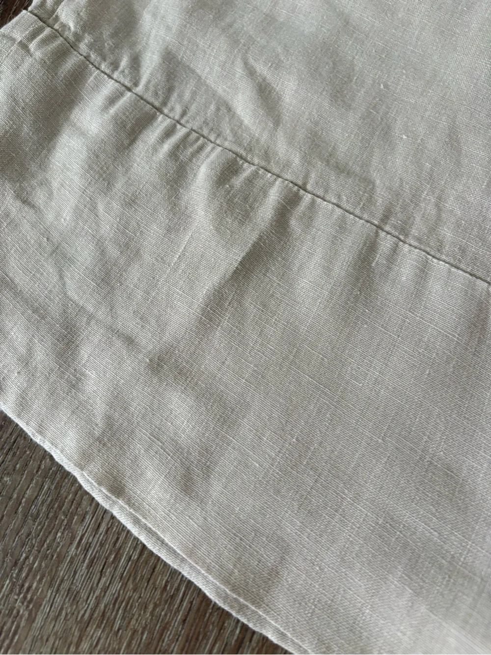 Zara Linen Wide-Leg Palazzo Drawstring Pants in Natural Size: XS /